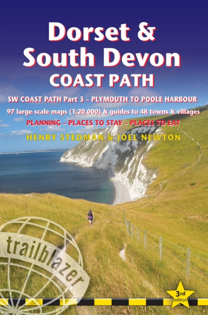 Book cover of: Dorset and South Devon Coast Path - guide and maps to 48 towns and villages with large-scale walking maps (1:20 000). By: Henry Stedman