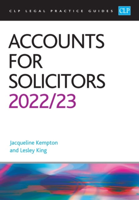 Accounts for Solicitors 2022/2023, Legal Practice Course Guides (LPC) 9781915469021 Jacqueline Kempton