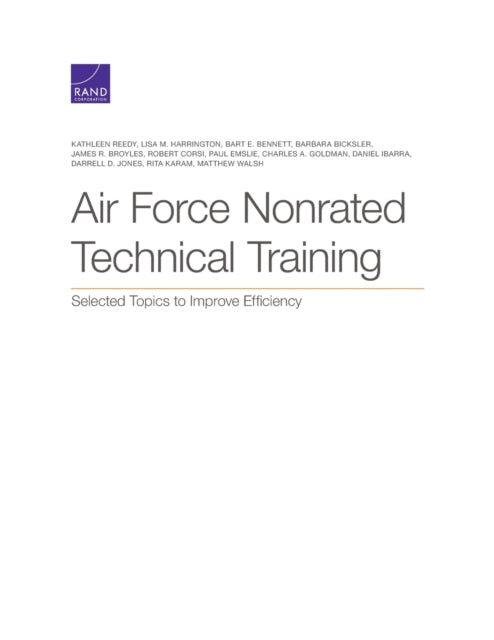Book cover of: Air Force Nonrated Technical Training. By: Kathleen Reedy