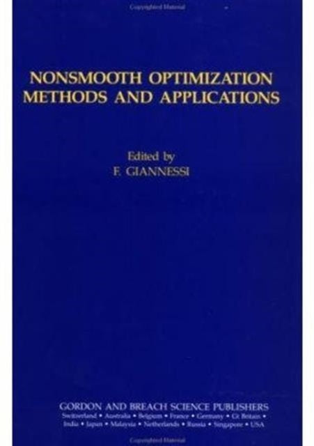 Book cover of: Nonsmooth Optimization Methods. By: F. Giannessi