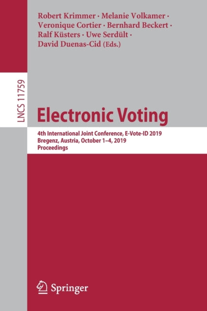 Book cover of: Electronic Voting. By: Robert Krimmer