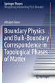 Book cover of: Boundary Physics and Bulk-Boundary Correspondence in Topological Phases of Matter. By: Abhijeet Alase