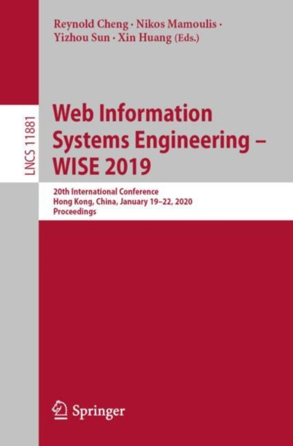 Book cover of: Web Information Systems Engineering – WISE 2019. By: Reynold Cheng