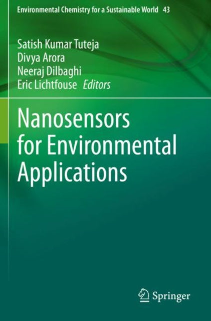 Book cover of: Nanosensors for Environmental Applications. By: Satish Kumar Tuteja
