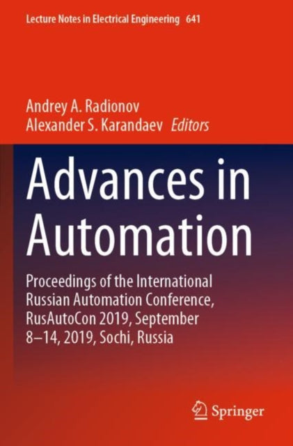 Book cover of: Advances in Automation. By: Andrey A. Radionov