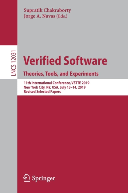 Book cover of: Verified Software. Theories, Tools, and Experiments. By: Supratik Chakraborty