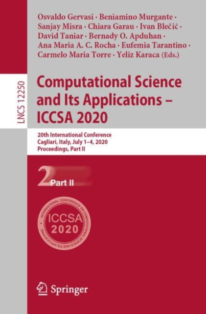 Book cover of: Computational Science and Its Applications – ICCSA 2020. By: Osvaldo Gervasi