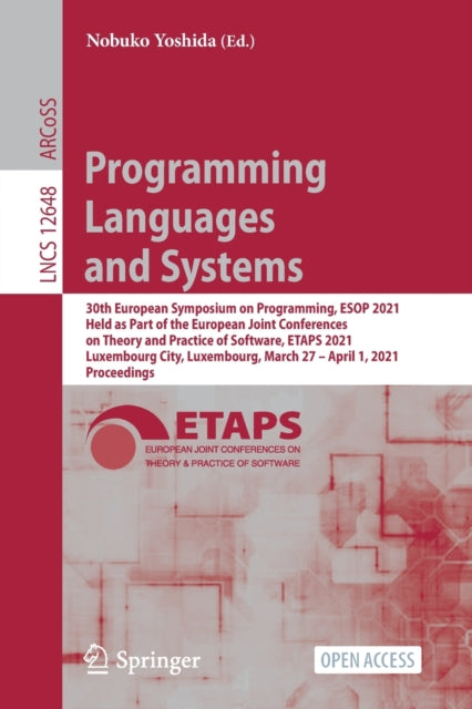 Book cover of: Programming Languages and Systems. By: Nobuko Yoshida