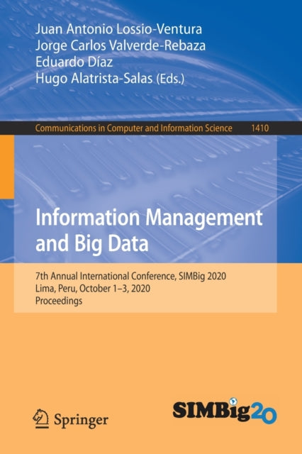 Book cover of: Information Management and Big Data. By: Juan Antonio Lossio-Ventura