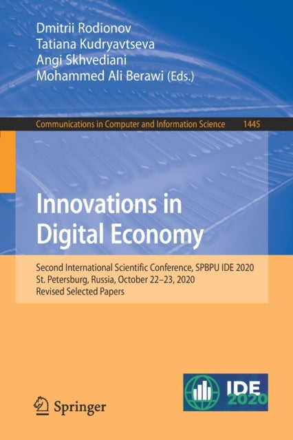 Book cover of: Innovations in Digital Economy. By: Dmitrii Rodionov