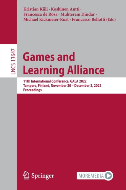 Book cover of: Games and Learning Alliance. By: Kristian Kiili