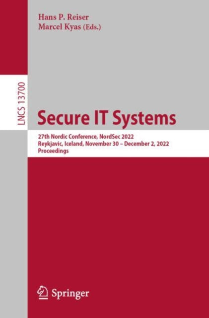 Book cover of: Secure IT Systems. By: Hans P. Reiser