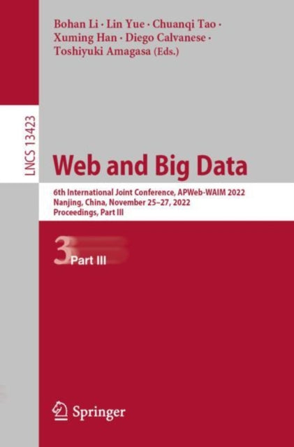 Book cover of: Web and Big Data. By: Bohan Li