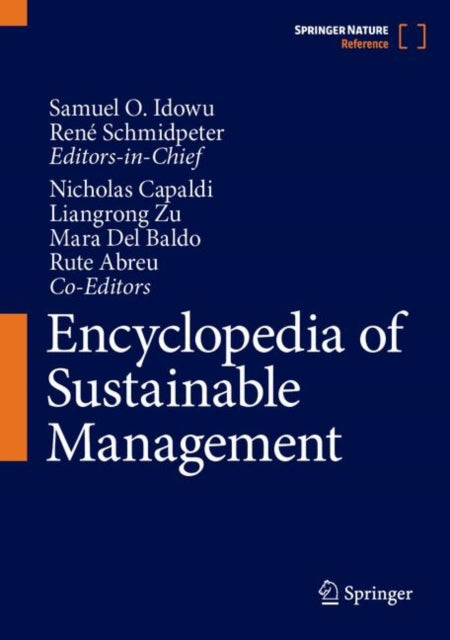 Book cover of: Encyclopedia of Sustainable Management. By: Samuel Idowu