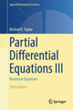 Book cover of: Partial Differential Equations III. By: Michael E. Taylor