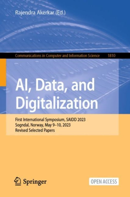 Book cover of: AI, Data, and Digitalization. By: Rajendra Akerkar