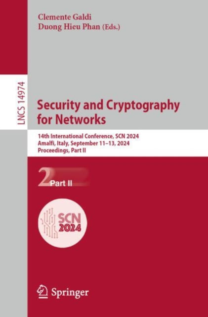 Book cover of: Security and Cryptography for Networks. By: Clemente Galdi
