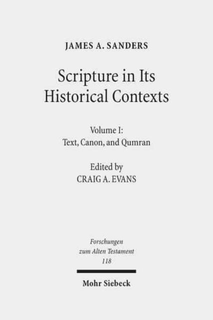 Book cover of: Scripture in Its Historical Contexts. By: Craig A. Evans