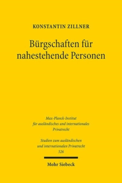 Book cover of: Burgschaften fur nahestehende Personen. By: Konstantin Zillner