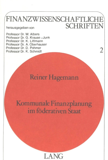 Book cover of: Kommunale Finanzplanung im foederativen Staat