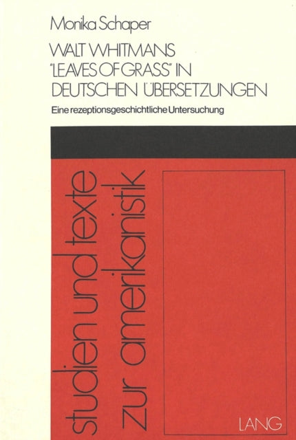 Book cover of: Walt Whitmans «Leaves of Grass» in deutschen Uebersetzungen