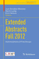 Book cover of: Extended Abstracts Fall 2012. By: Juan Gonzalez-Meneses