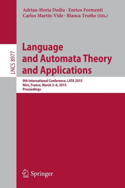 Book cover of: Language and Automata Theory and Applications. By: Adrian-Horia Dediu