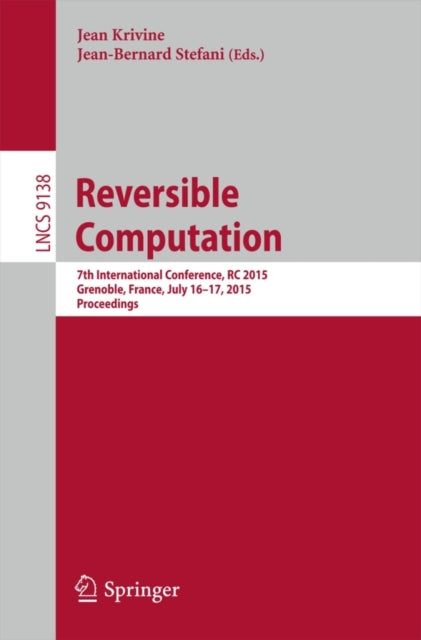 Book cover of: Reversible Computation. By: Jean Krivine
