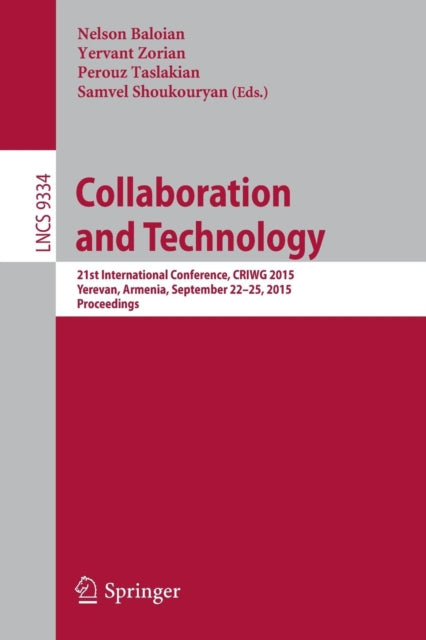 Book cover of: Collaboration and Technology. By: Nelson Baloian