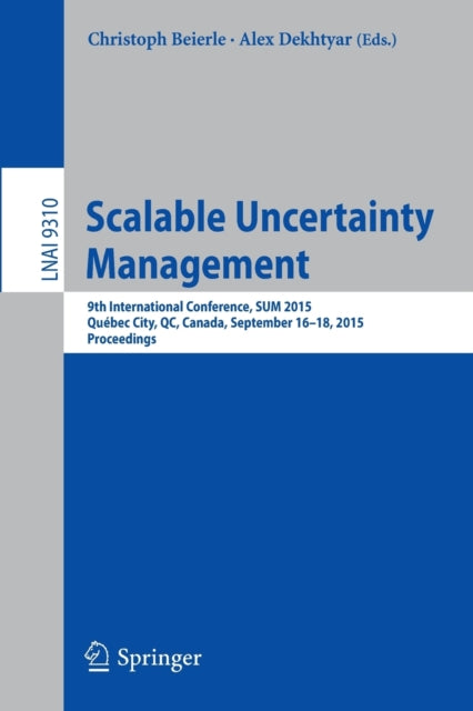 Book cover of: Scalable Uncertainty Management. By: Christoph Beierle