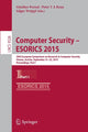 Book cover of: Computer Security -- ESORICS 2015. By: Günther Pernul