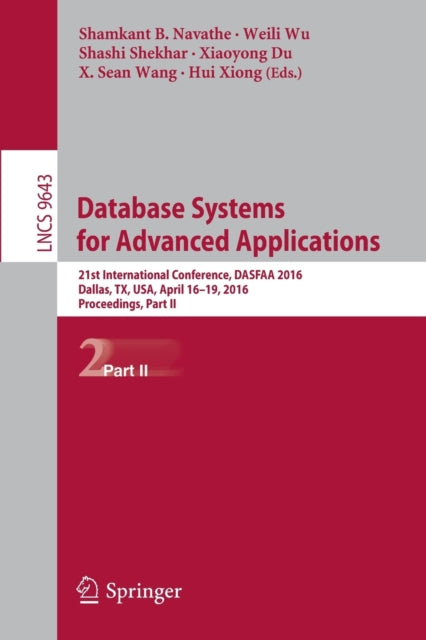 Book cover of: Database Systems for Advanced Applications. By: Shamkant B. Navathe