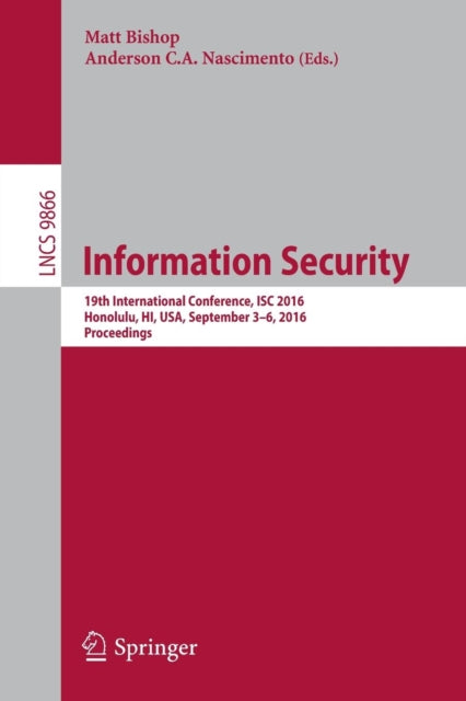 Book cover of: Information Security. By: Matt Bishop