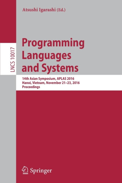Book cover of: Programming Languages and Systems. By: Atsushi Igarashi