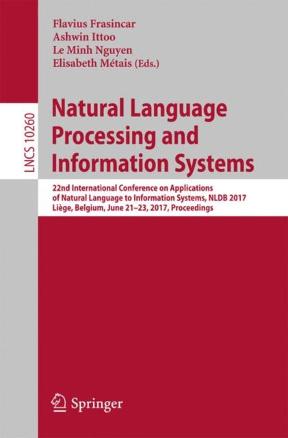 Book cover of: Natural Language Processing and Information Systems. By: Flavius Frasincar