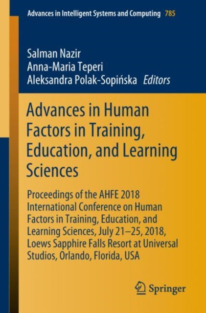 Book cover of: Advances in Human Factors in Training, Education, and Learning Sciences. By: Salman Nazir