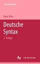 Book cover of: Deutsche Syntax. By: Hans Glinz