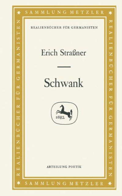 Book cover of: Schwank. By: Erich Straßner