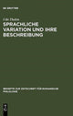 Book cover of: Sprachliche Variation und ihre Beschreibung