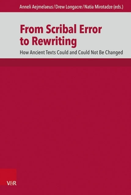 Book cover of: From Scribal Error to Rewriting. By: Anneli Aejmelaeus