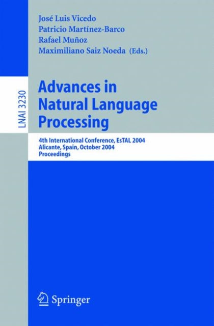 Book cover of: Advances in Natural Language Processing