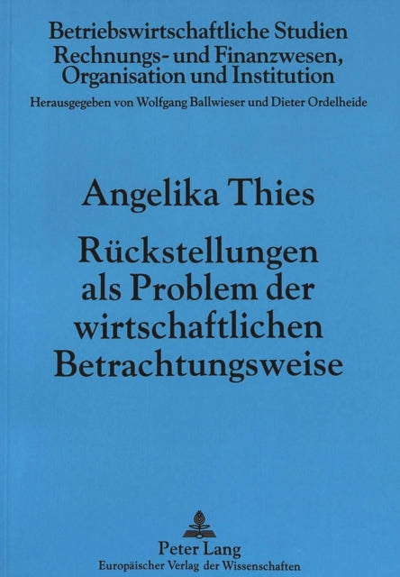 Book cover of: Rueckstellungen als Problem der wirtschaftlichen Betrachtungsweise