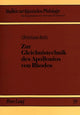 Book cover of: Zur Gleichnistechnik des Apollonios von Rhodos