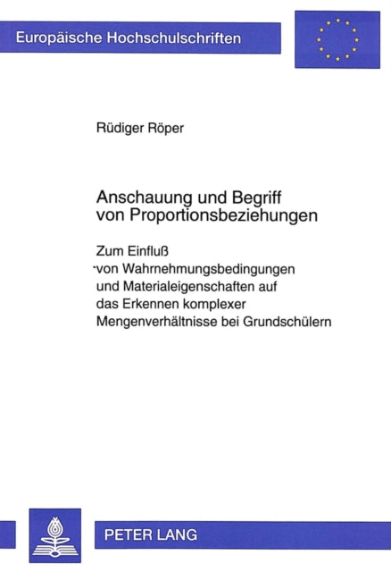 Book cover of: Anschauung und Begriff von Proportionsbeziehungen