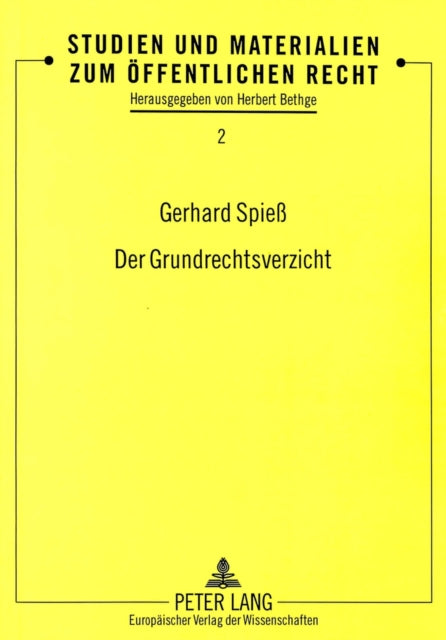 Book cover of: Der Grundrechtsverzicht