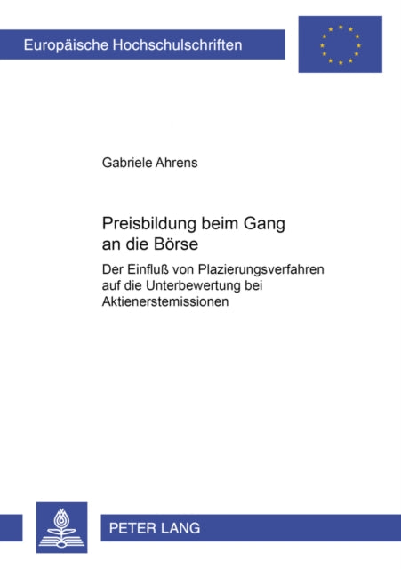 Book cover of: Preisbildung beim Gang an die Boerse. By: Gabriele Ahrens