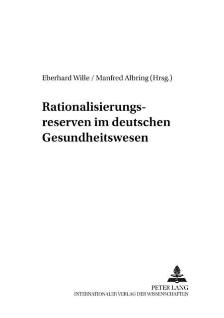 Book cover of: Rationalisierungsreserven im deutschen Gesundheitswesen