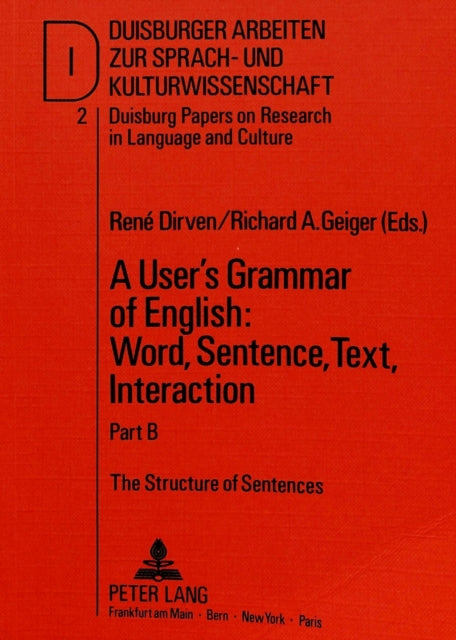 Book cover of: User's Grammar of English. By: Rene Dirven