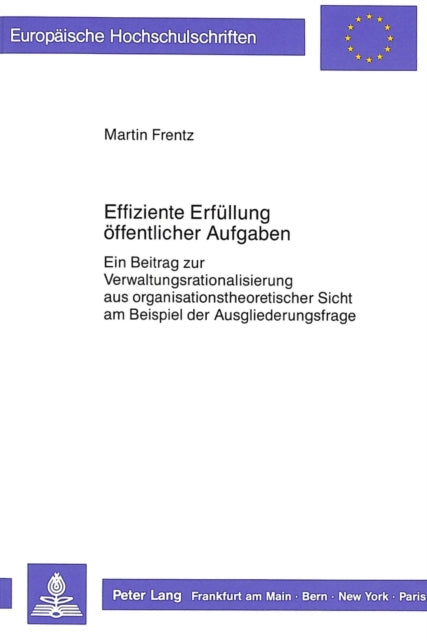 Book cover of: Effiziente Erfuellung oeffentlicher Aufgaben