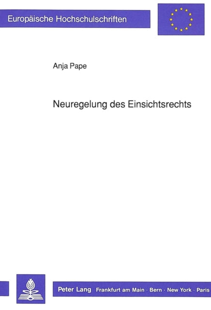 Book cover of: Neuregelung des Einsichtsrechts